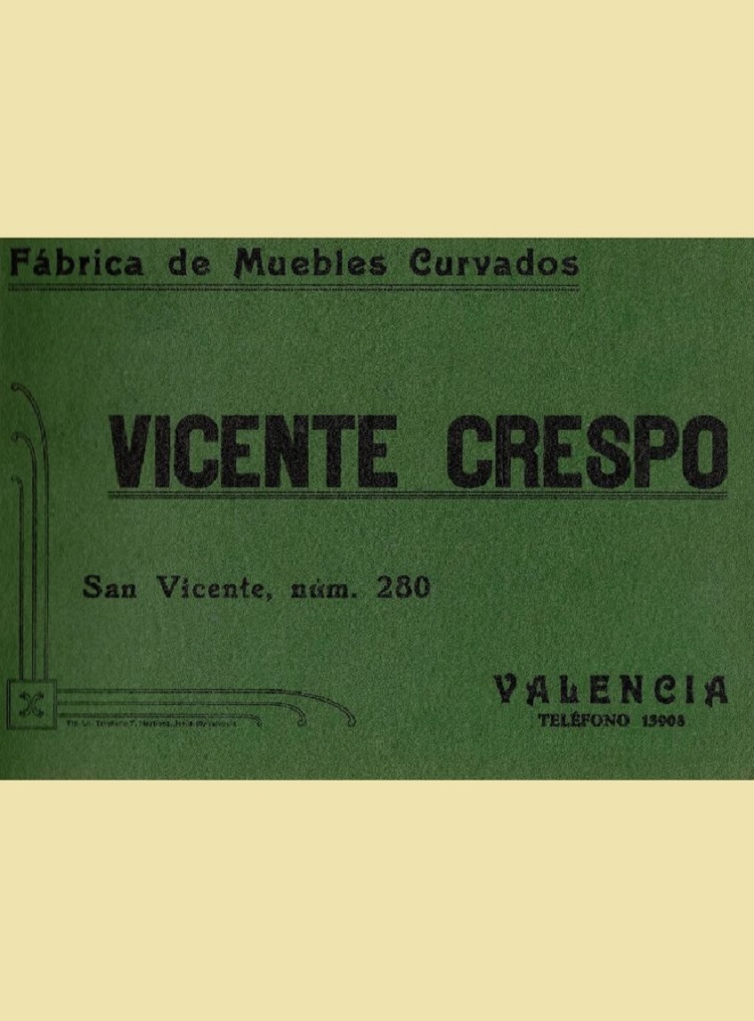 Catálogo de la Fábrica de muebles curvados Vicente Crespo